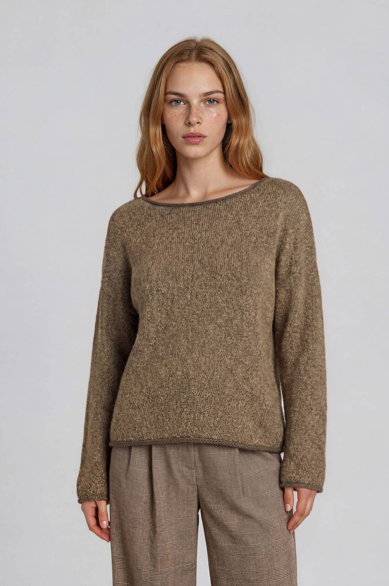 Boat Neck Knit Sweater