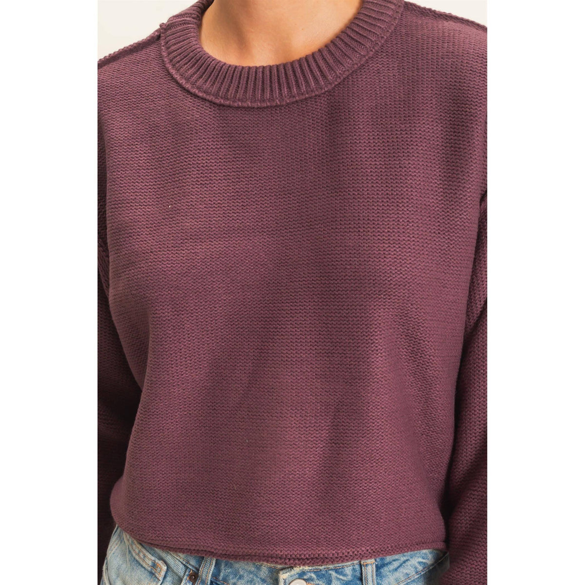 Seam Detail Oversized Sweater - Cocoa