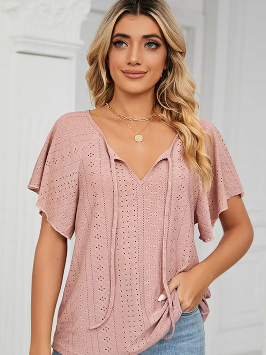 Eyelet Blouse - Mauve