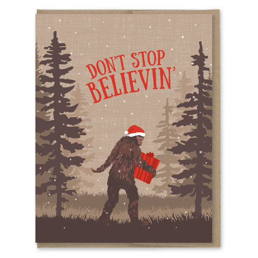 Don't Stop Believin' Sasquatch Holiday Card