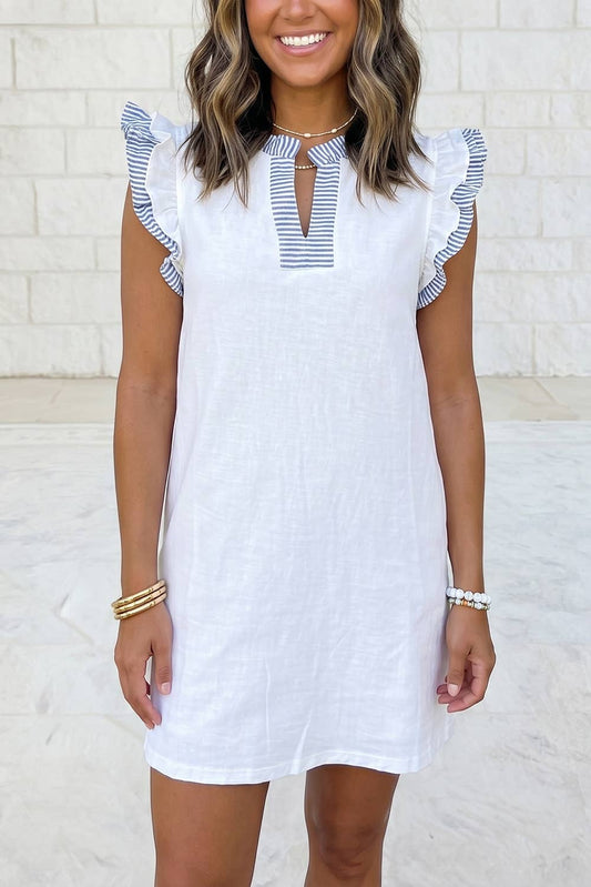 Ruffle Trim Sleeveless Dress