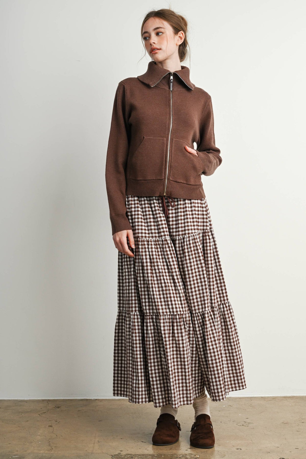 Gingham Maxi Skirt