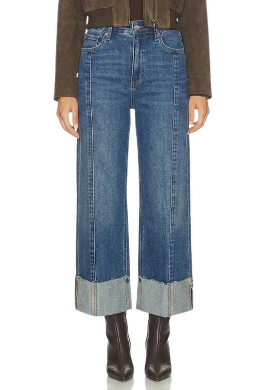 Wide Leg Crop Cuffed Jean