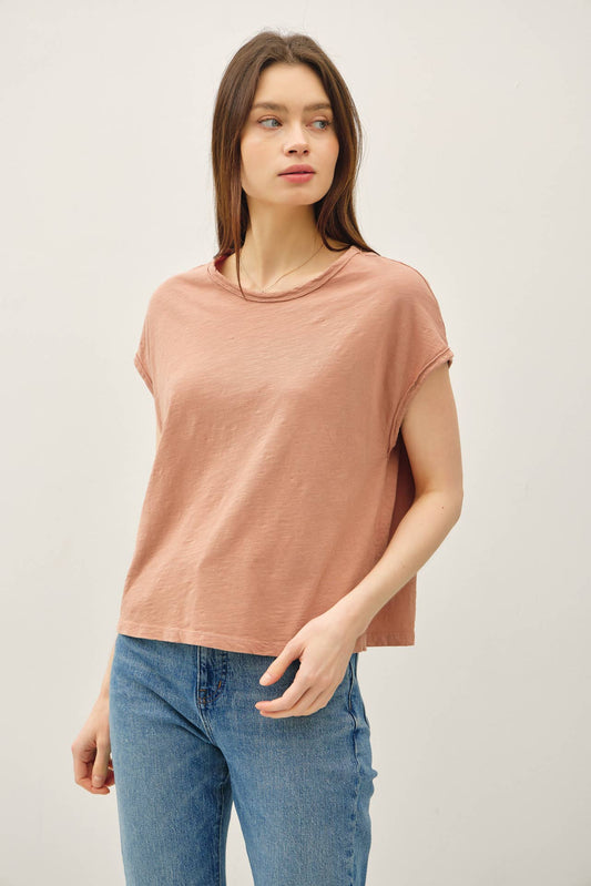 Boxy Muscle Top - Clay