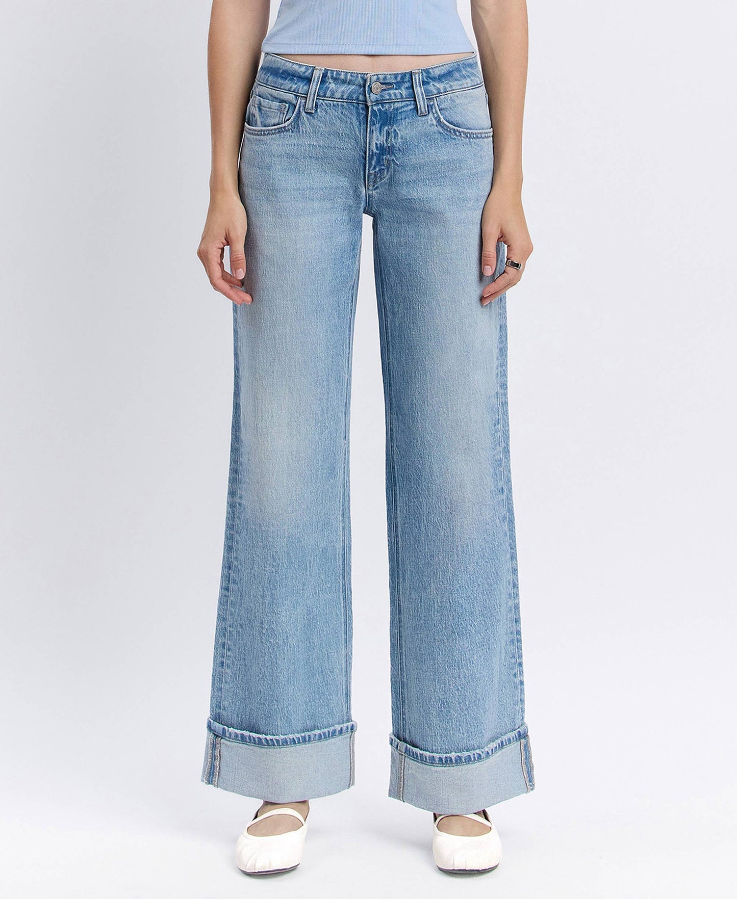 Low Rise Cuffed Jeans