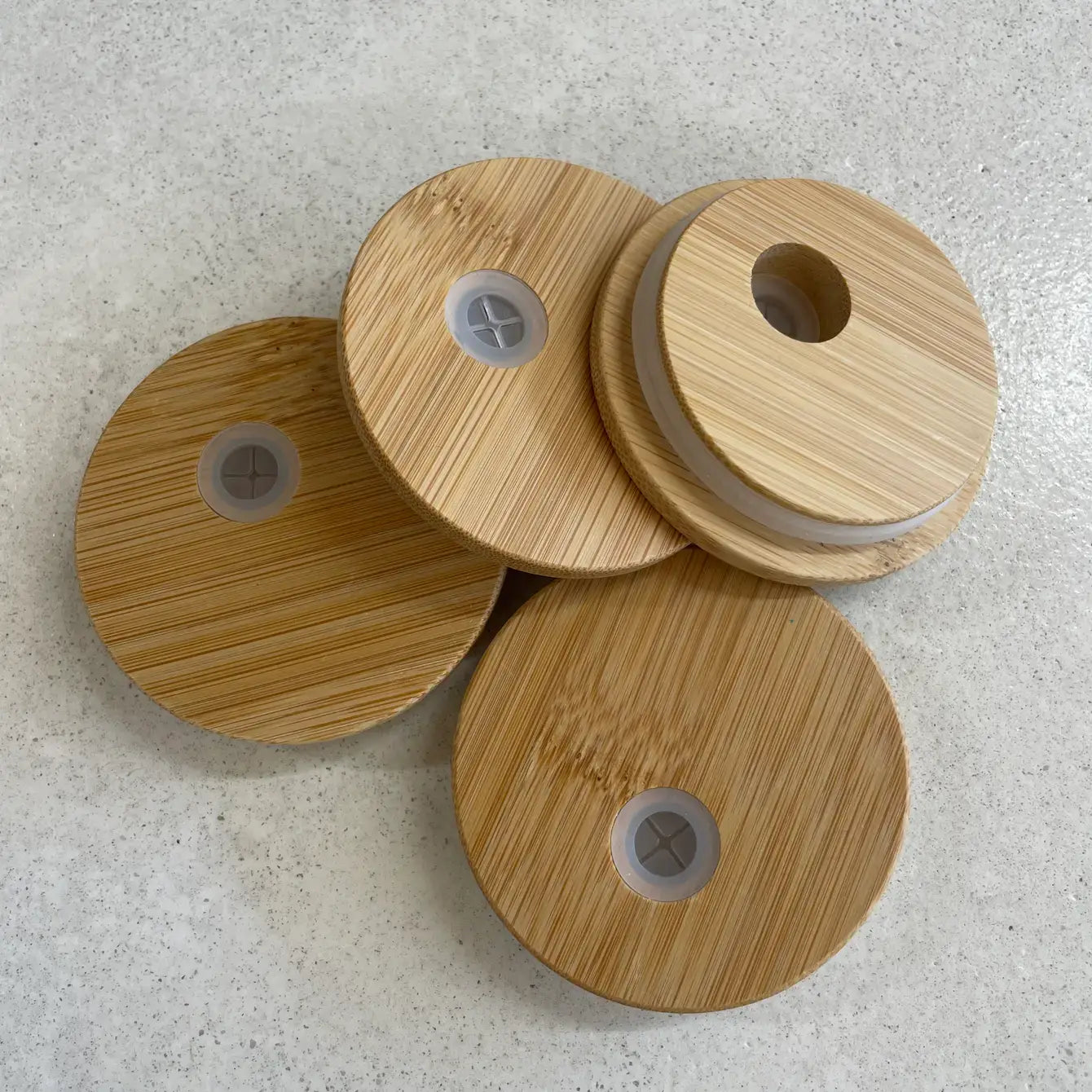 Bamboo lids for Can Glassware