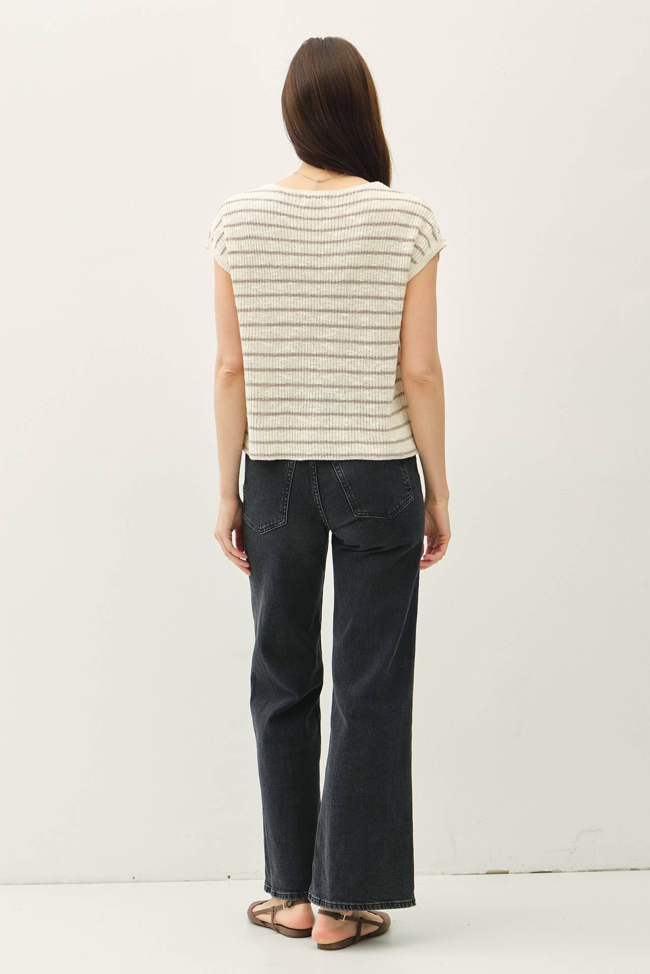 Cap Sleeved Sweater w/ Patch Pocket