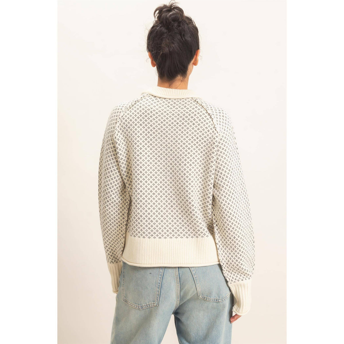 Patterned Sweater -Cream
