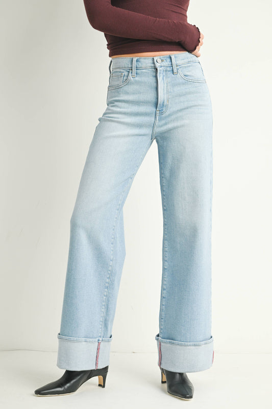 Cuffed Palazzo Jeans