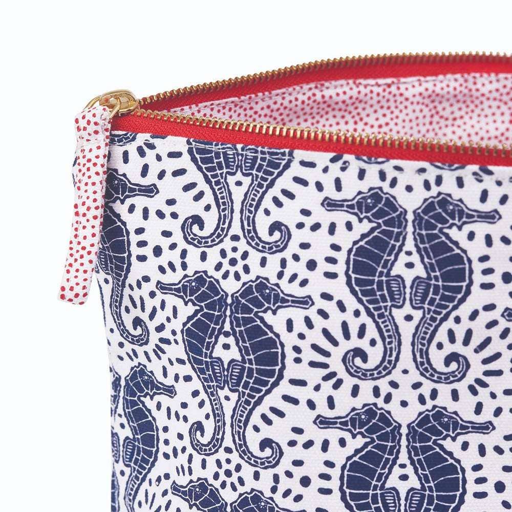 Seahorse Large Canvas Pouch