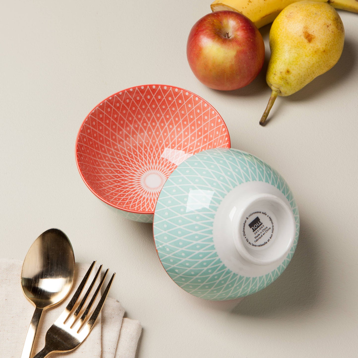 Geo Coral Stamped Bowl - 4 inch