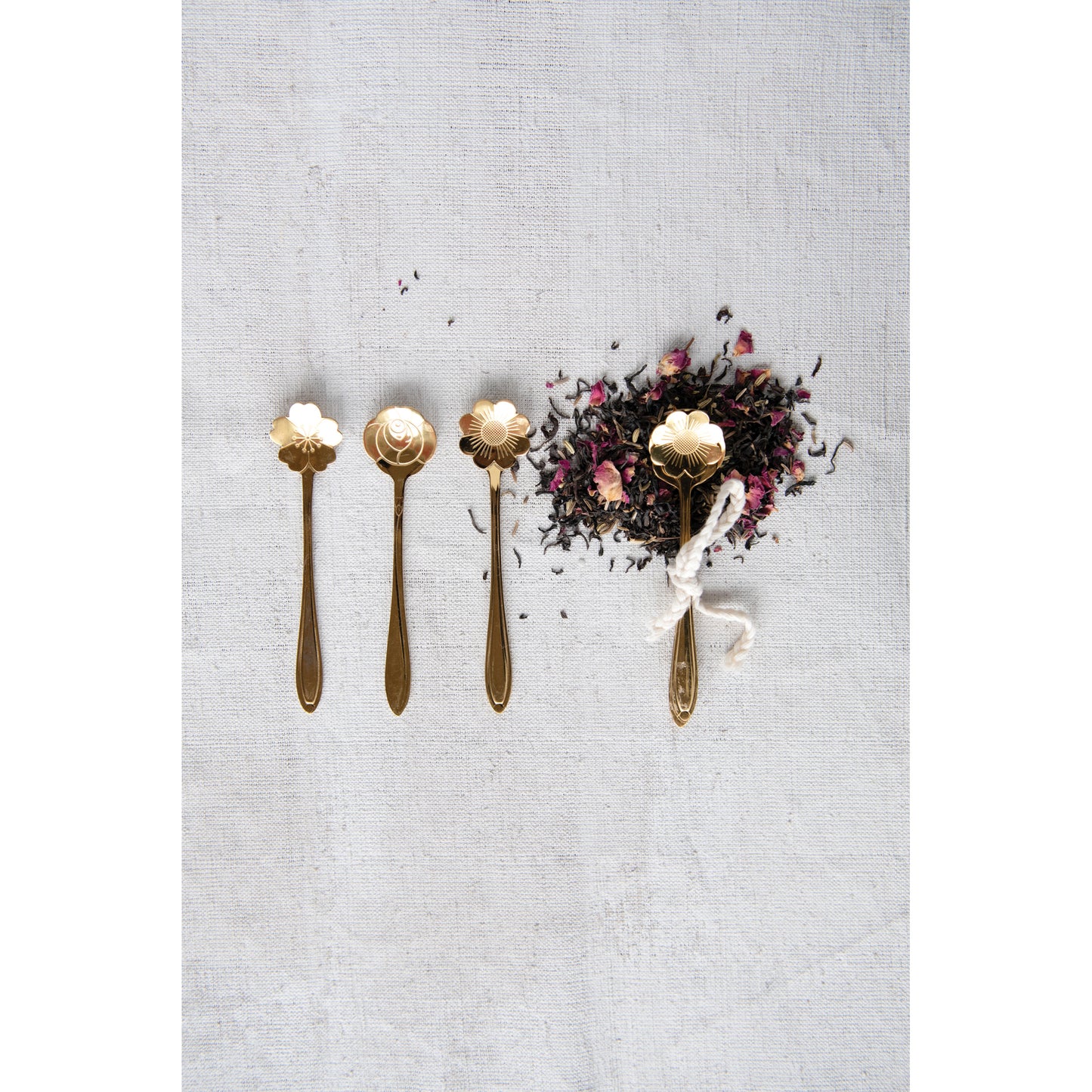 Stainless Steel Flower Shaped Spoons, Set of 3