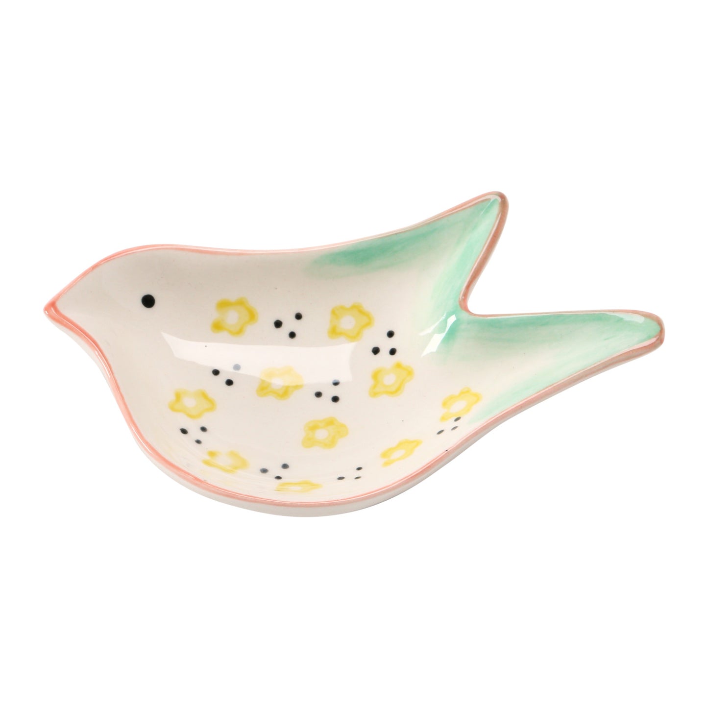 Hand-Painted Stoneware Bird Shaped Dish, 4 Styles