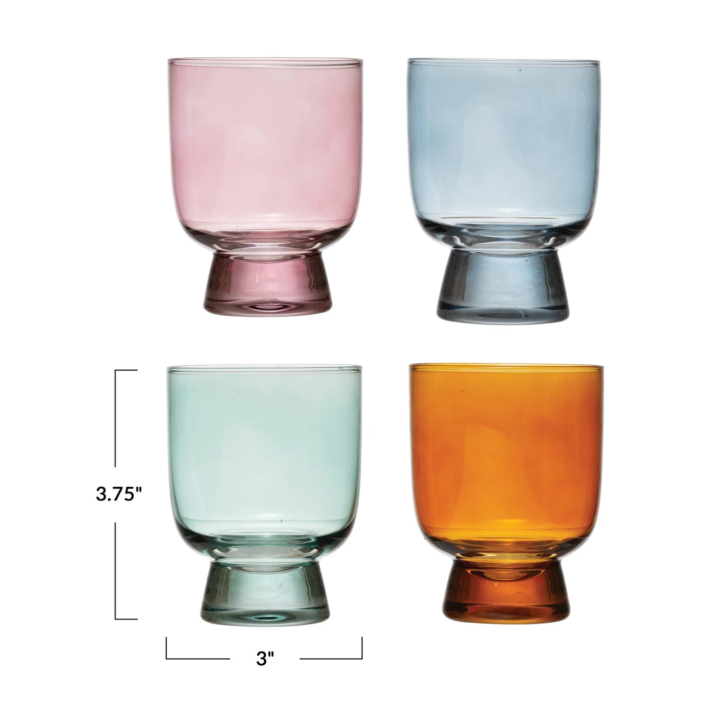 6 oz. Drinking Glass, 4 Colors