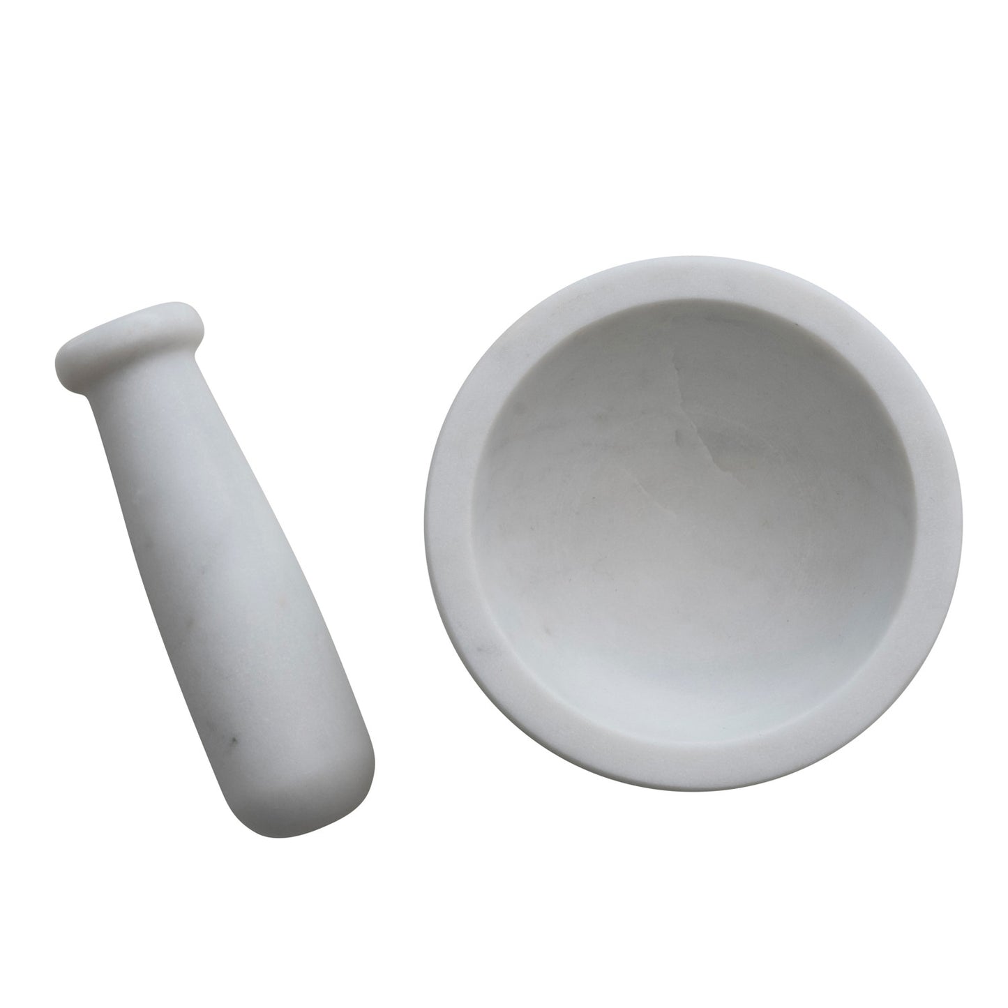 Marble Mortar & Pestle, White, Set of 2