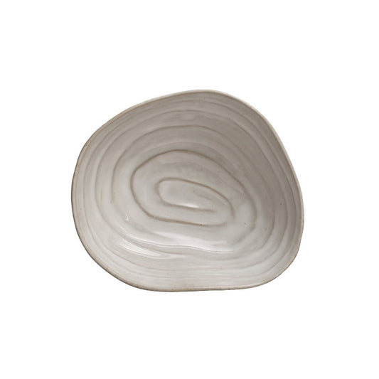 Stoneware Shell Bowl (Each One Will Vary) - 7"