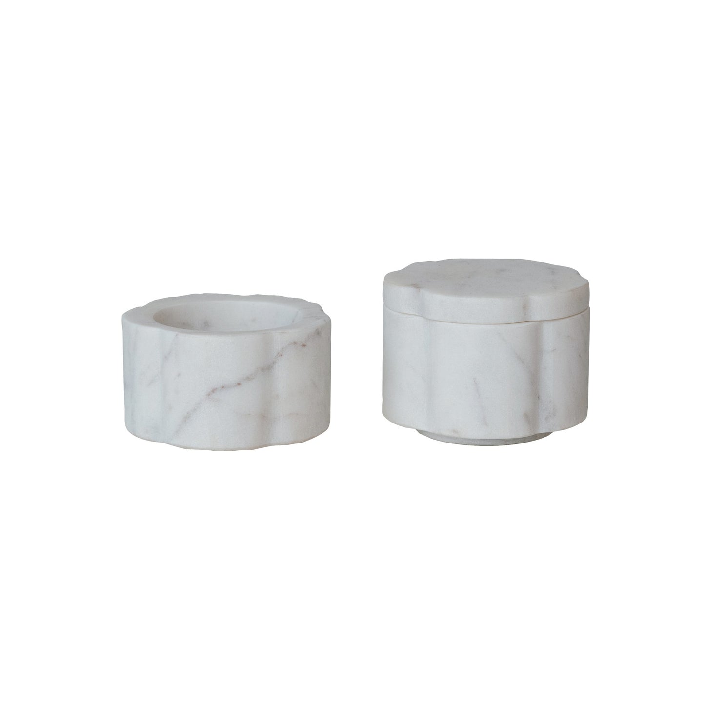 Marble Stackable Pinch Pots w/ Lid