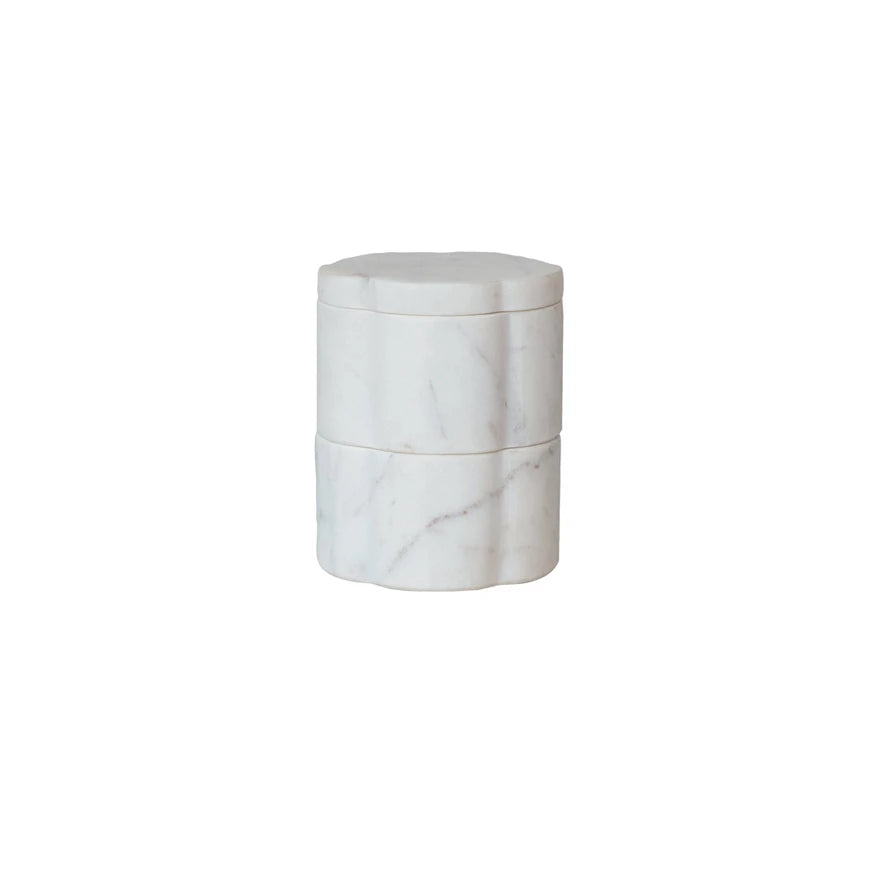 Marble Stackable Pinch Pots w/ Lid