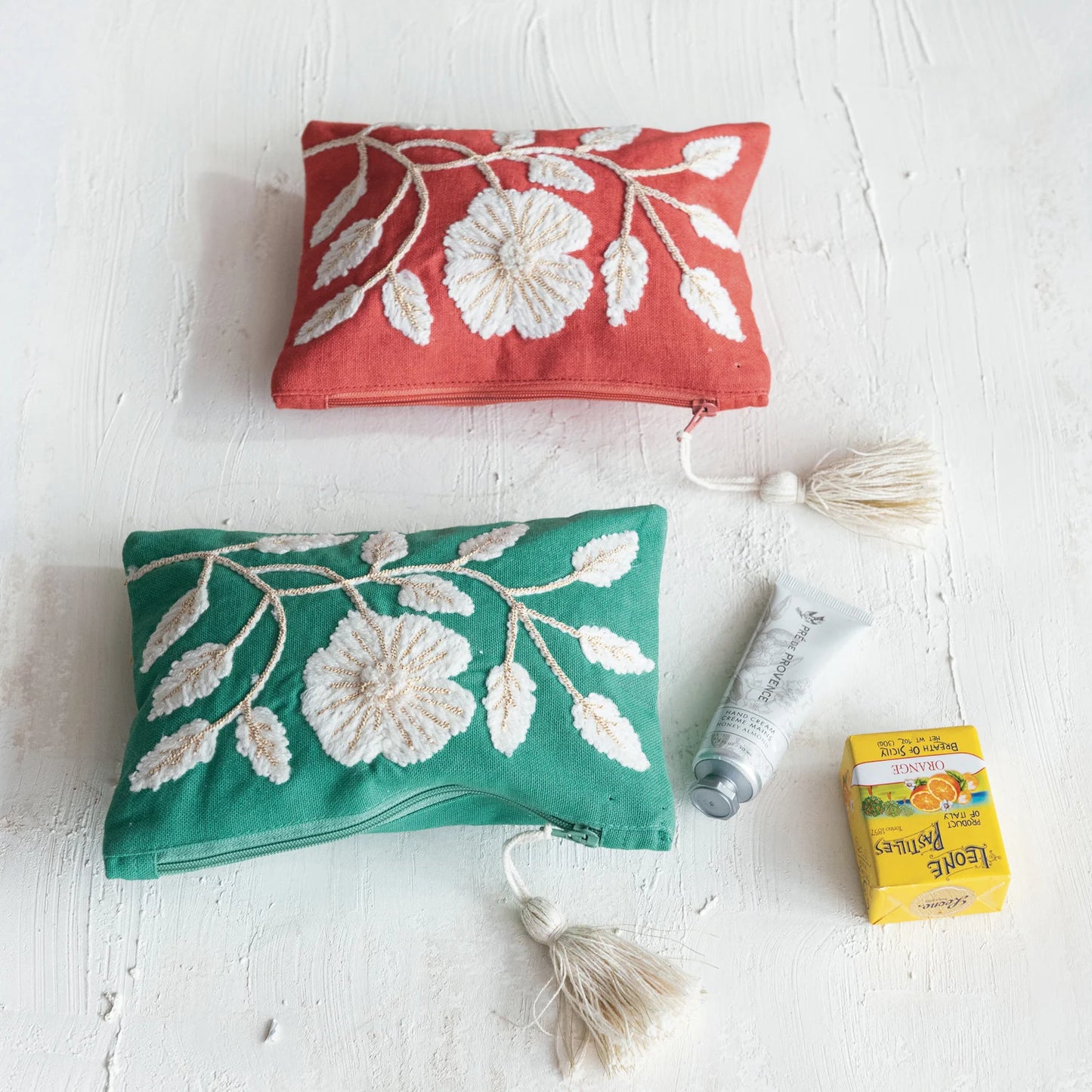 Cotton Pouch w/ Tassel - 2 Colors