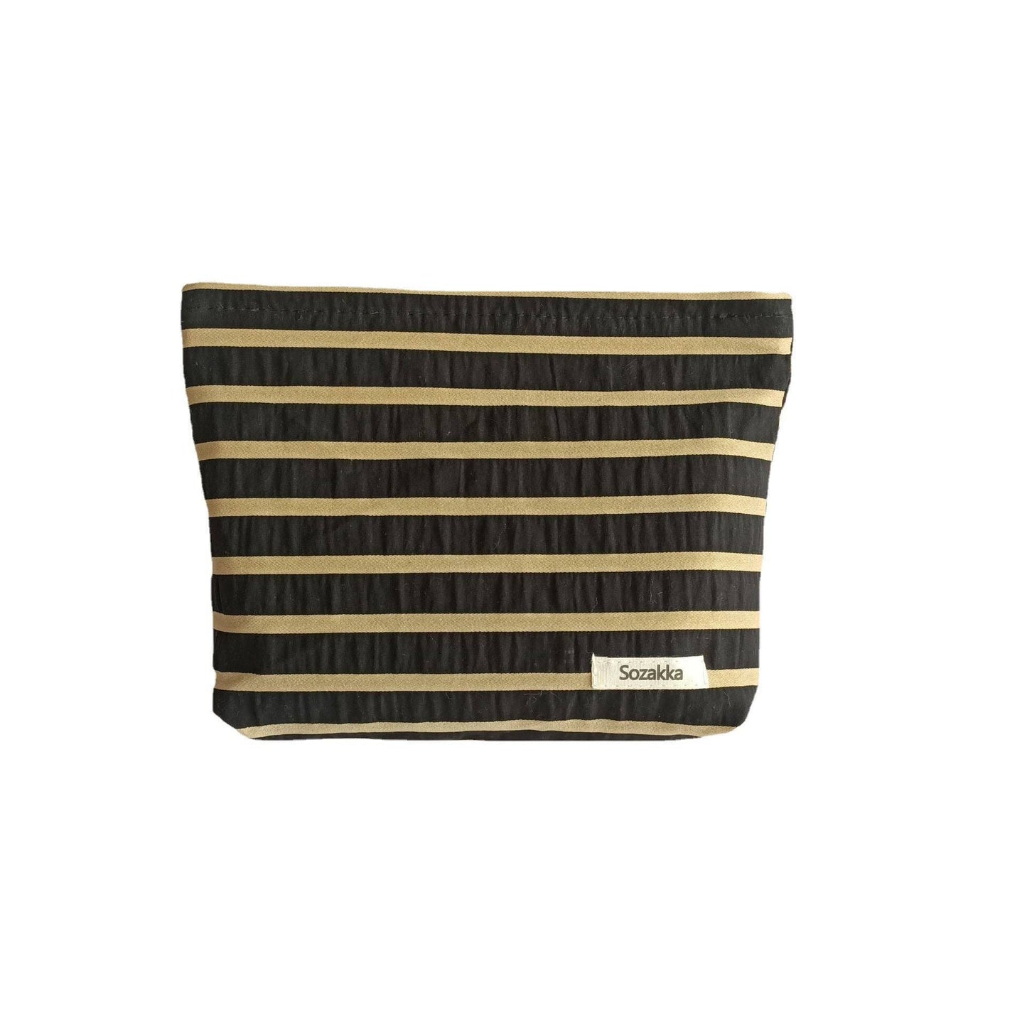 Striped Color Block Portable Simple Make Up Bag