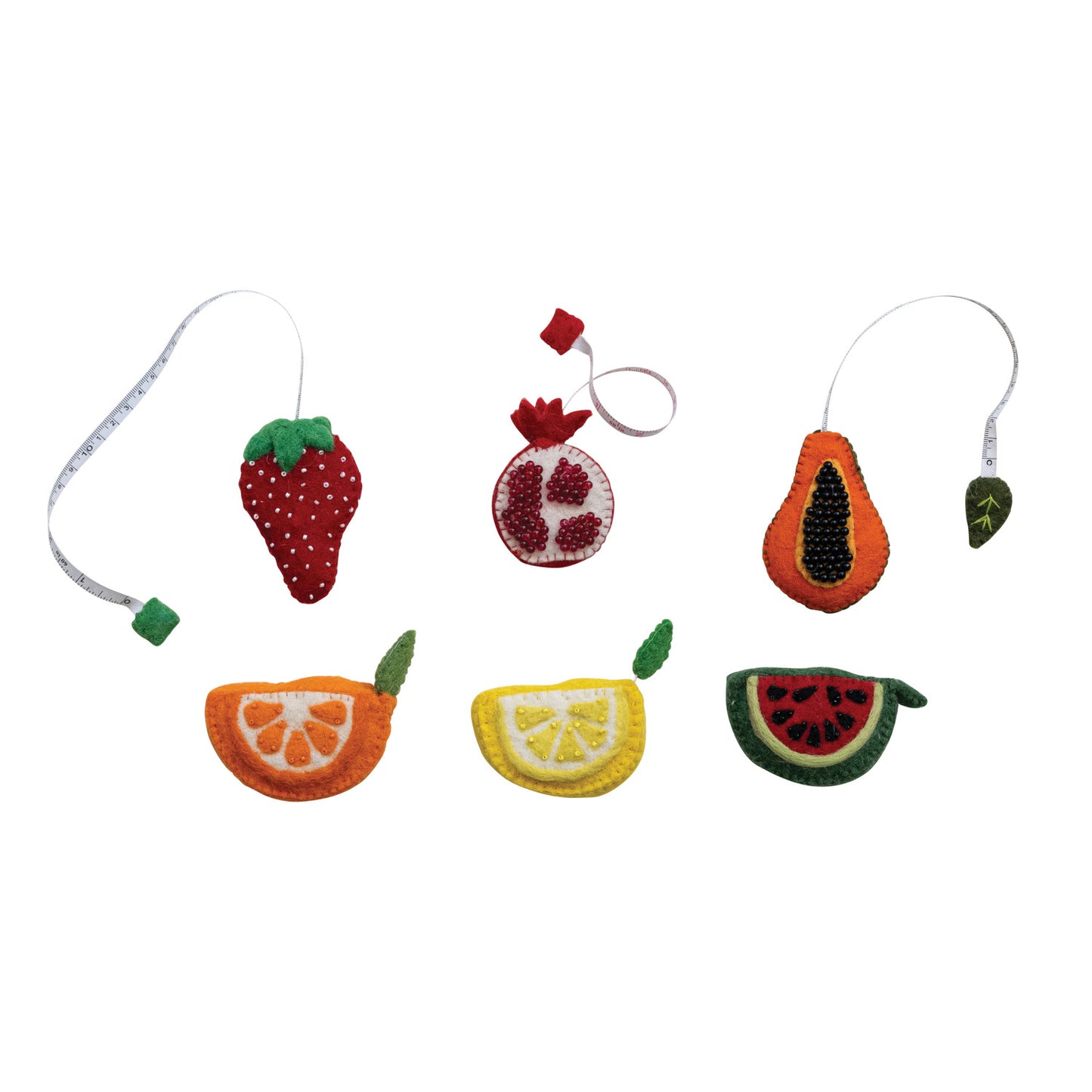 Handmade Embroidered Felt Tape Measure, 6 Styles (Each Measures 5')