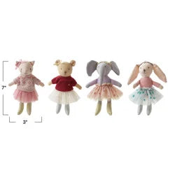 Plush Cotton Animal in Clothes/Dress, 4 Styles