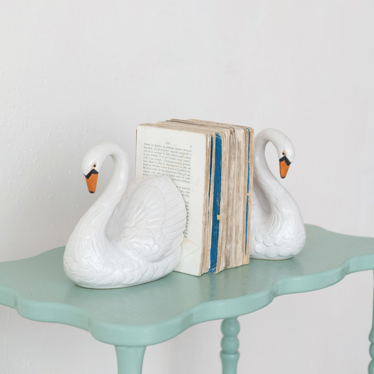 Stoneware Swan Bookends - Set of 2