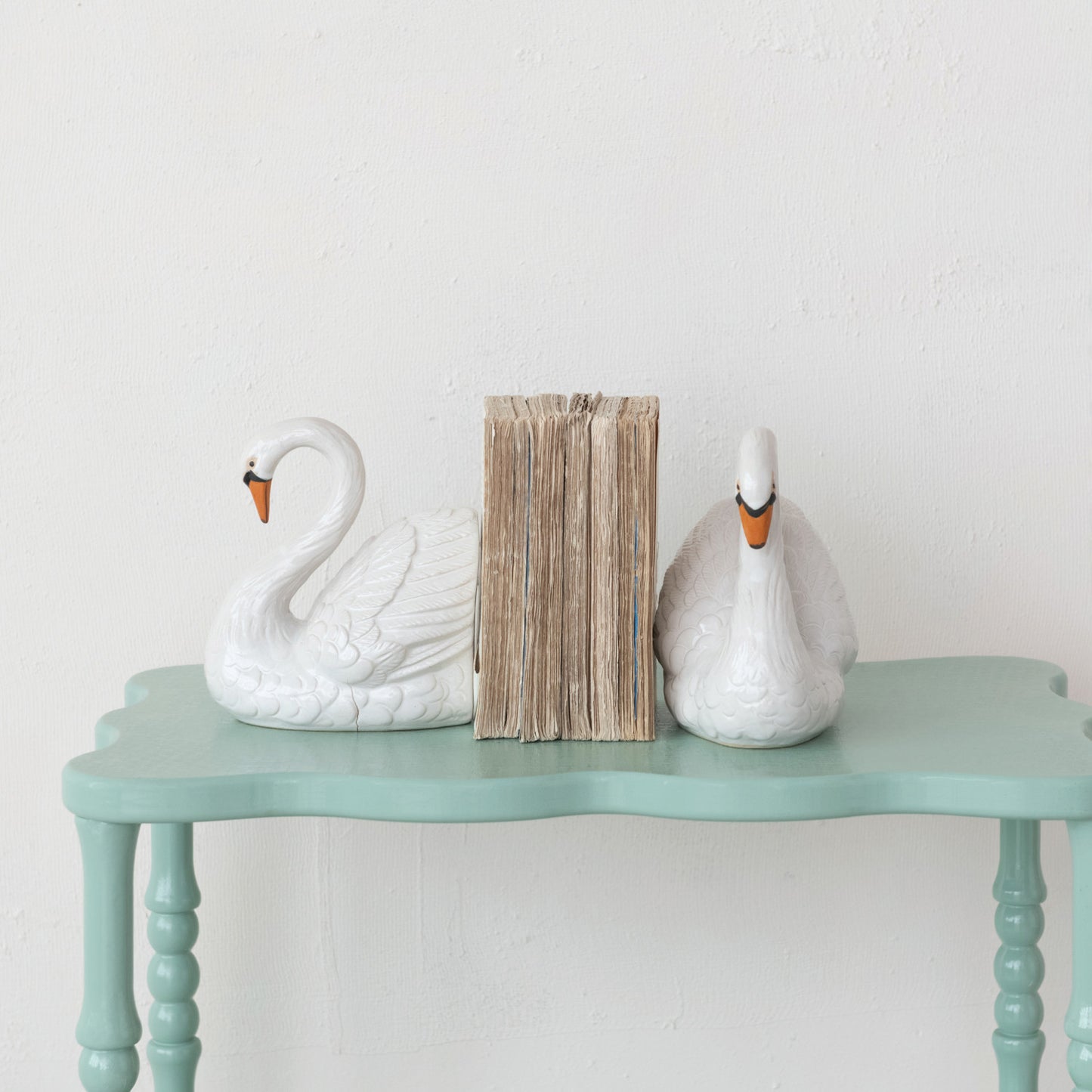 Stoneware Swan Bookends - Set of 2
