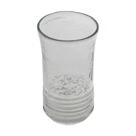 Hand-Blown Ribbed Drinking Glass