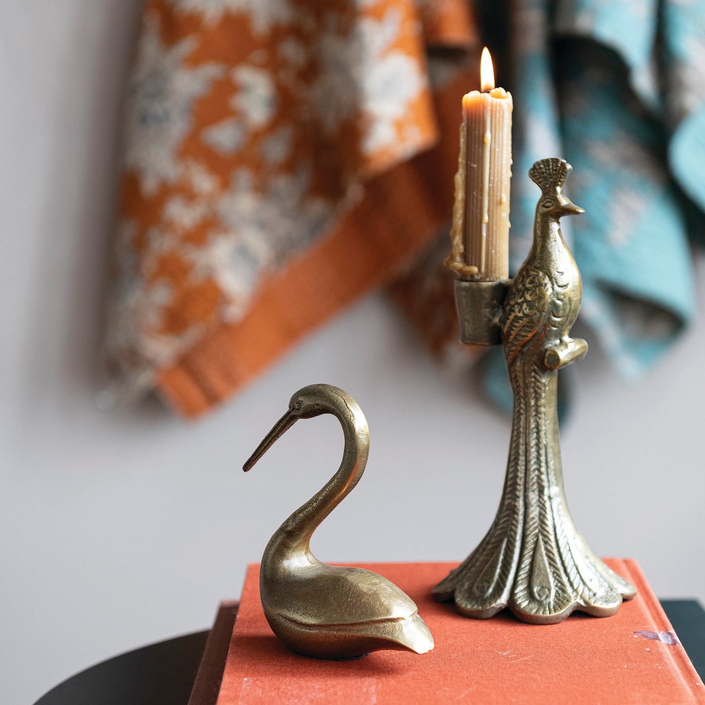 Cast Aluminum Bird, Antique Brass Finish