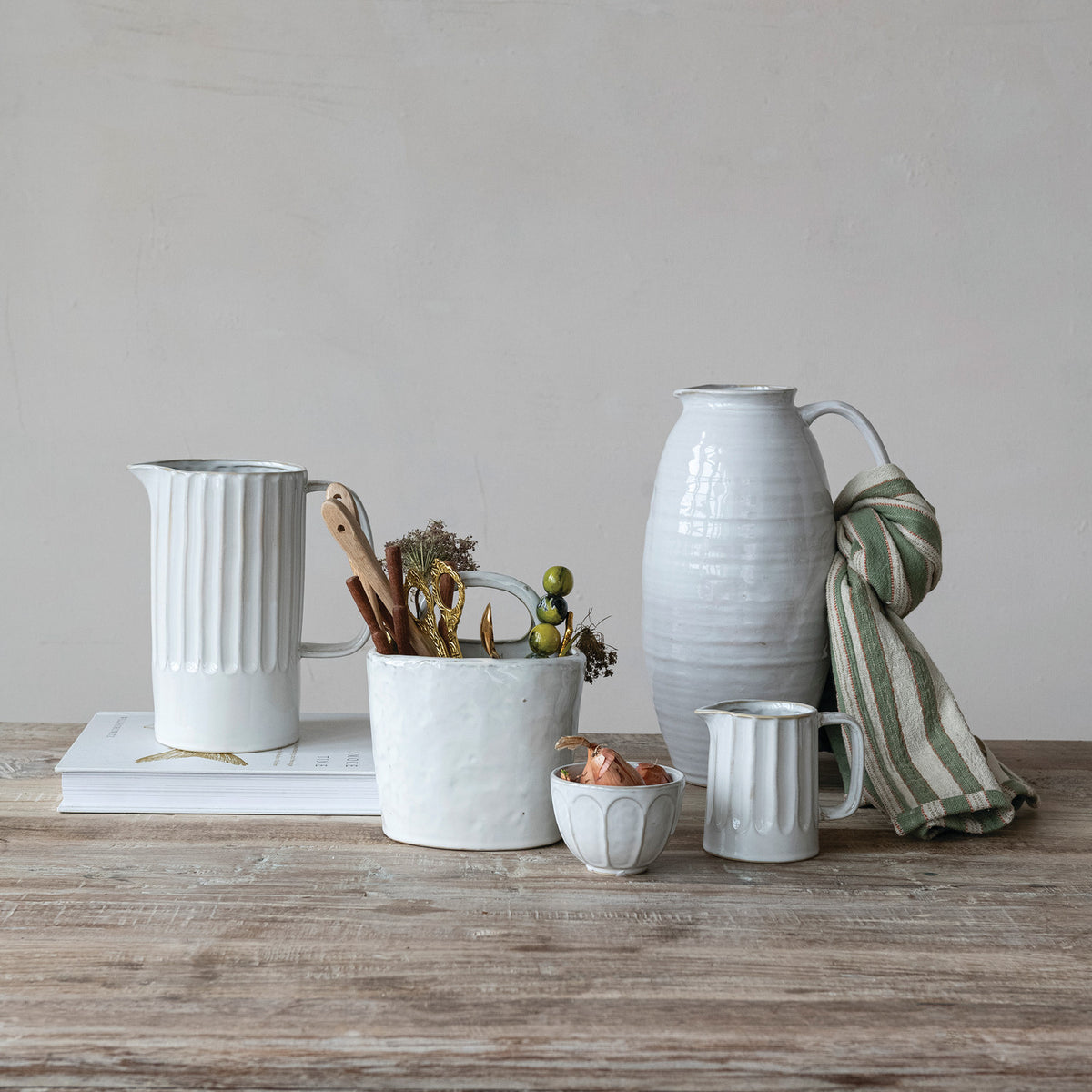 12 oz Ribbed Creamer (Each One Will Vary)