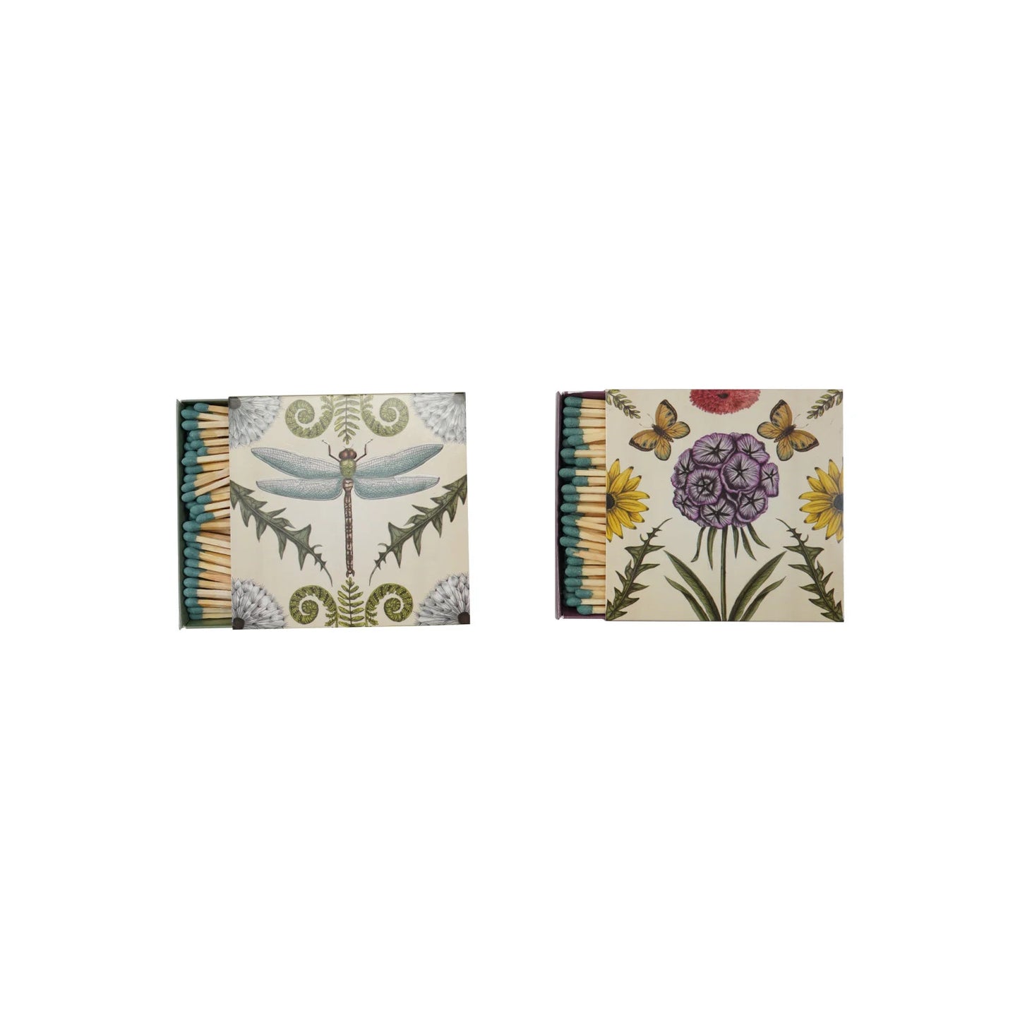 Safety Matches in Matchbox with Animals & Botanicals - 2 Styles
