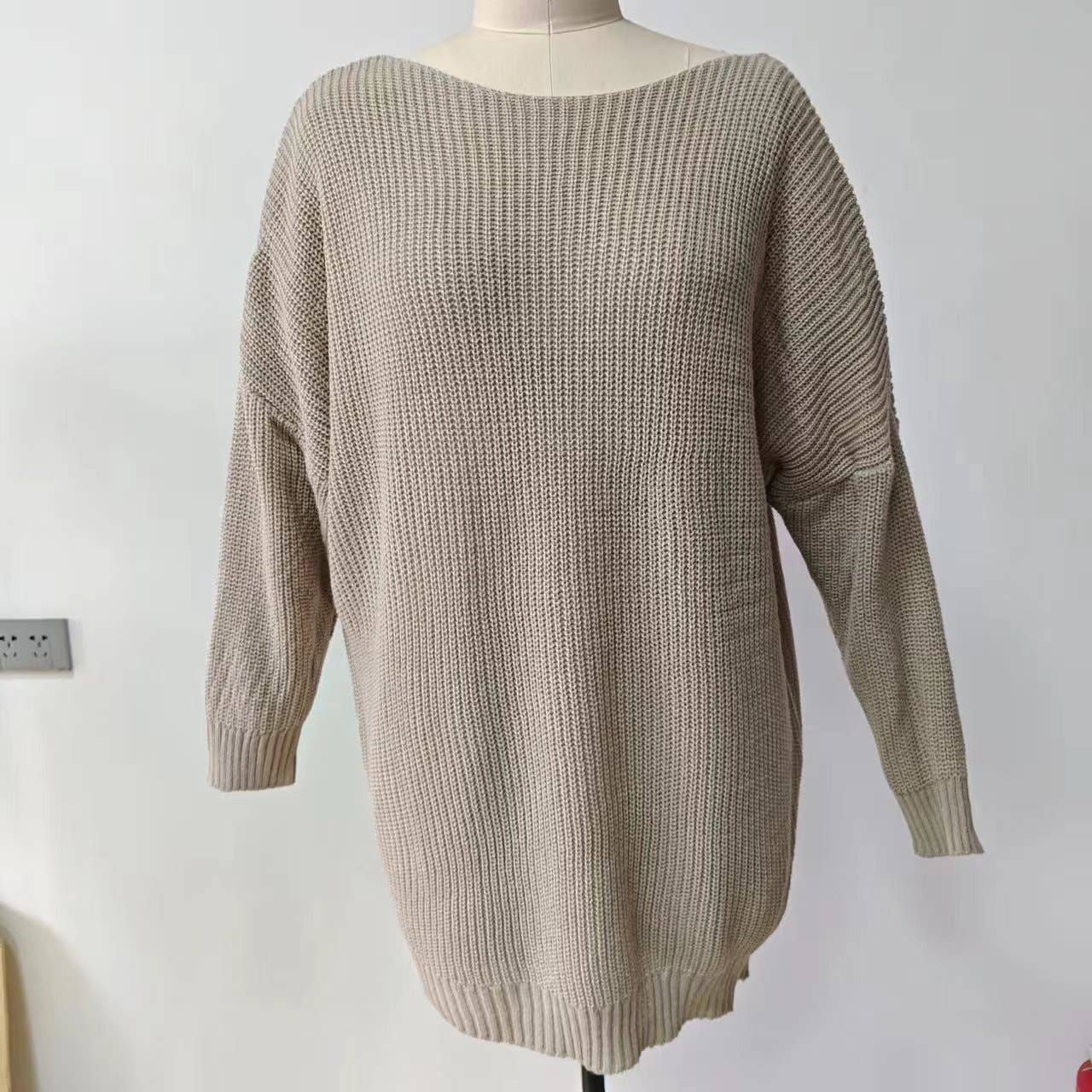 Drop shoulder sweater