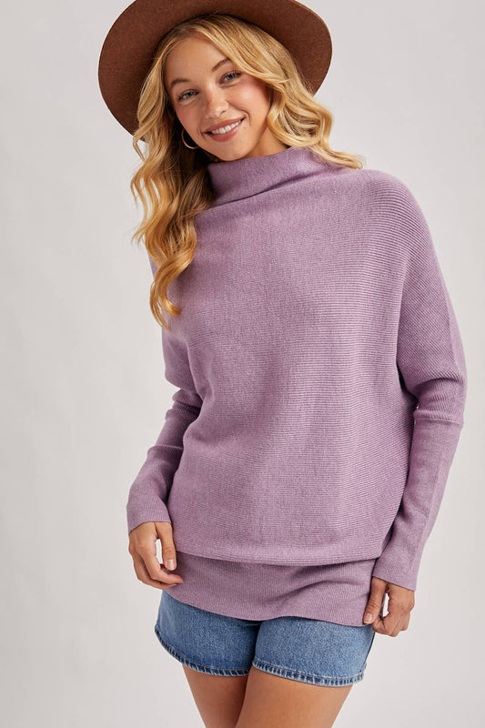 Slouch Neck Sweater - Lavender