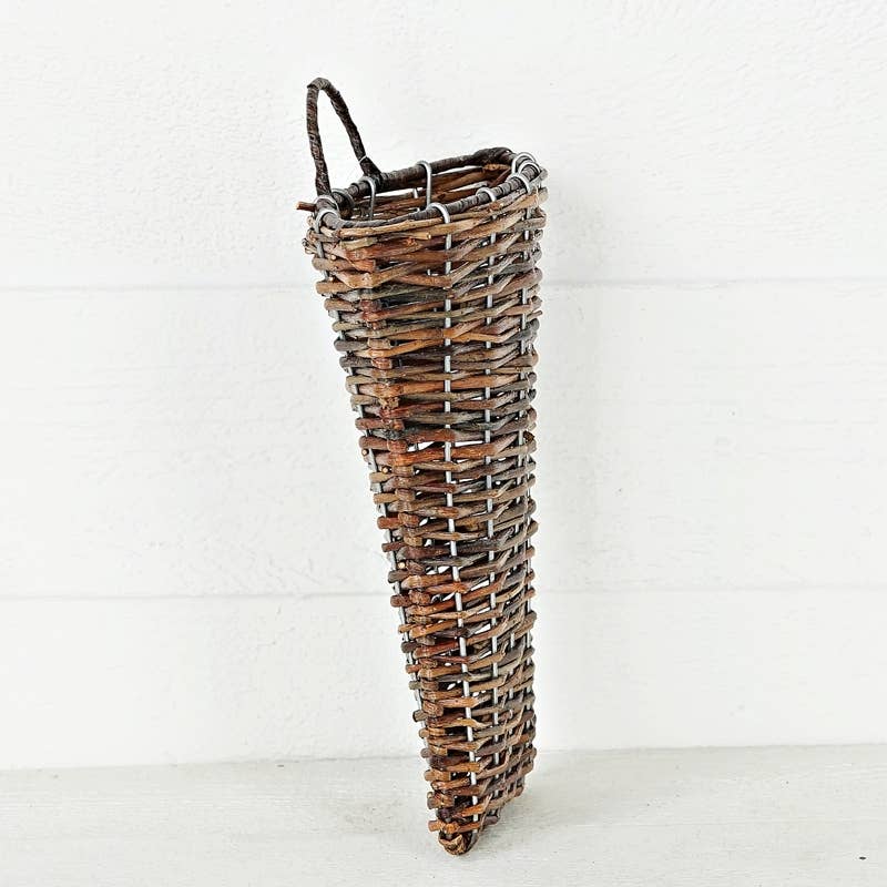 Curvy Wall Basket-Willow-Brown
