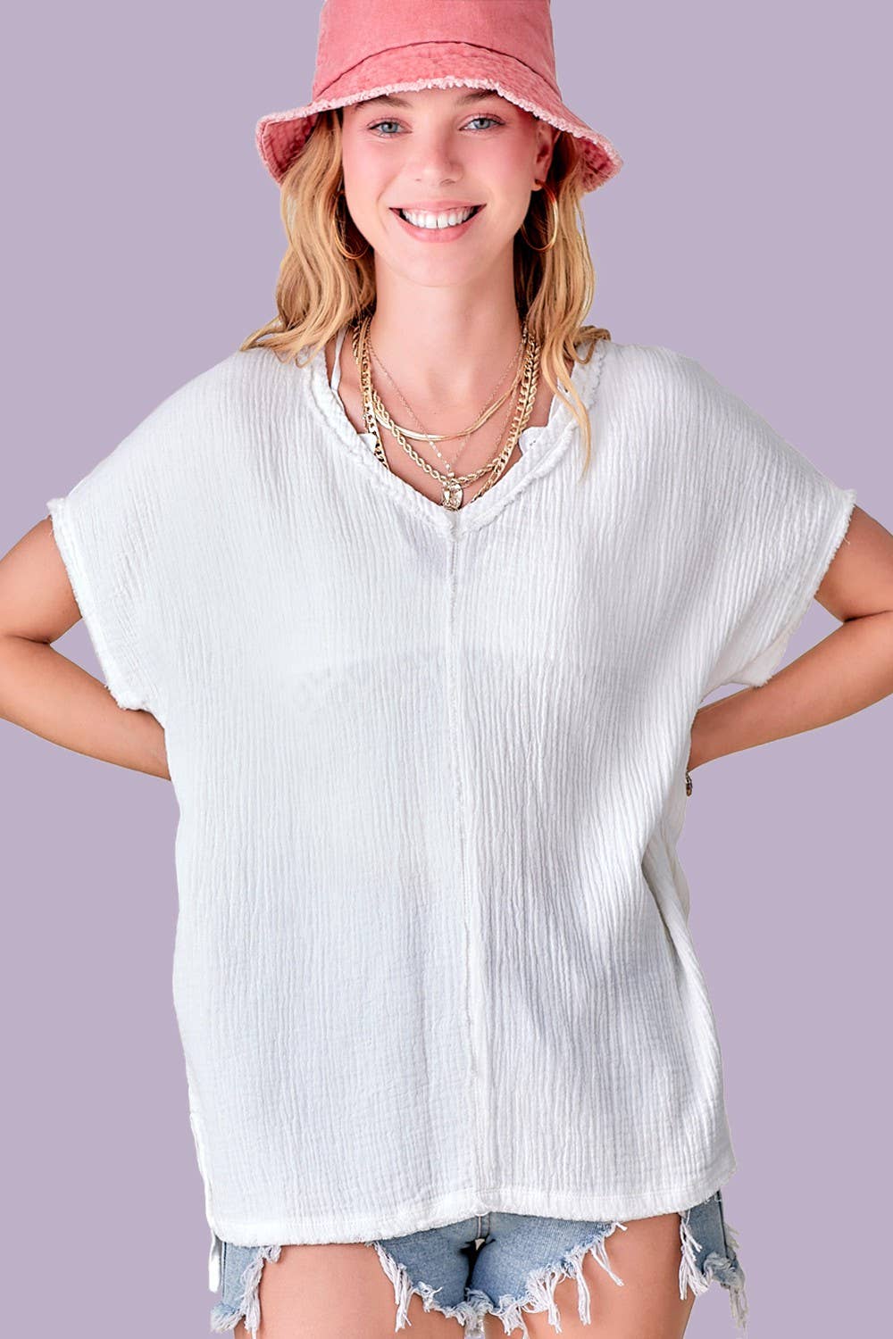 Loose Fit Cotton Gauze Top