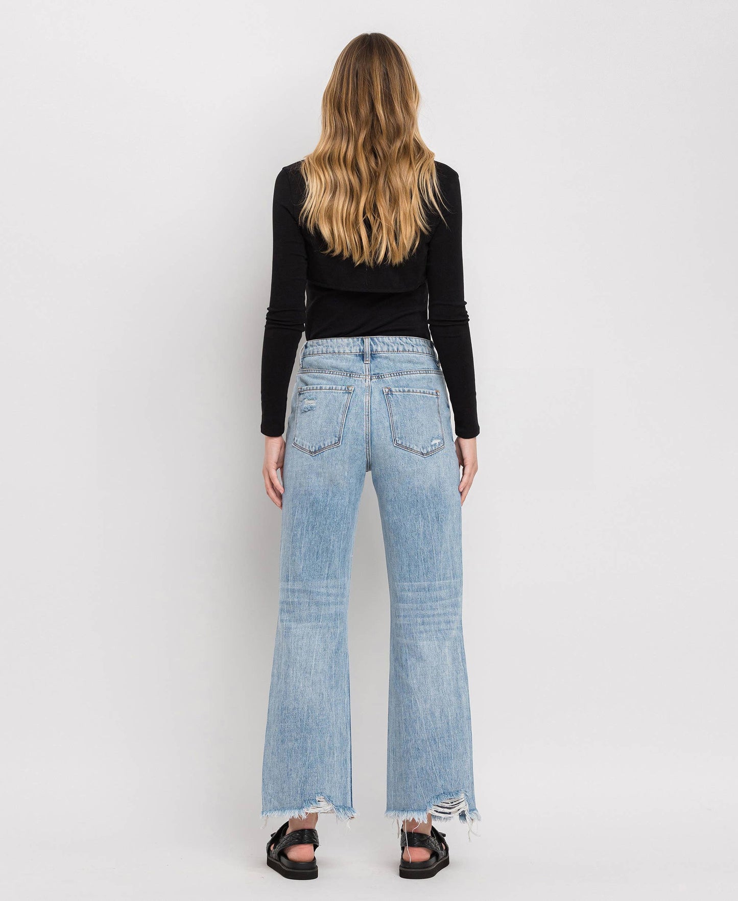 90'S Vintage Super High Rise Flare Jeans