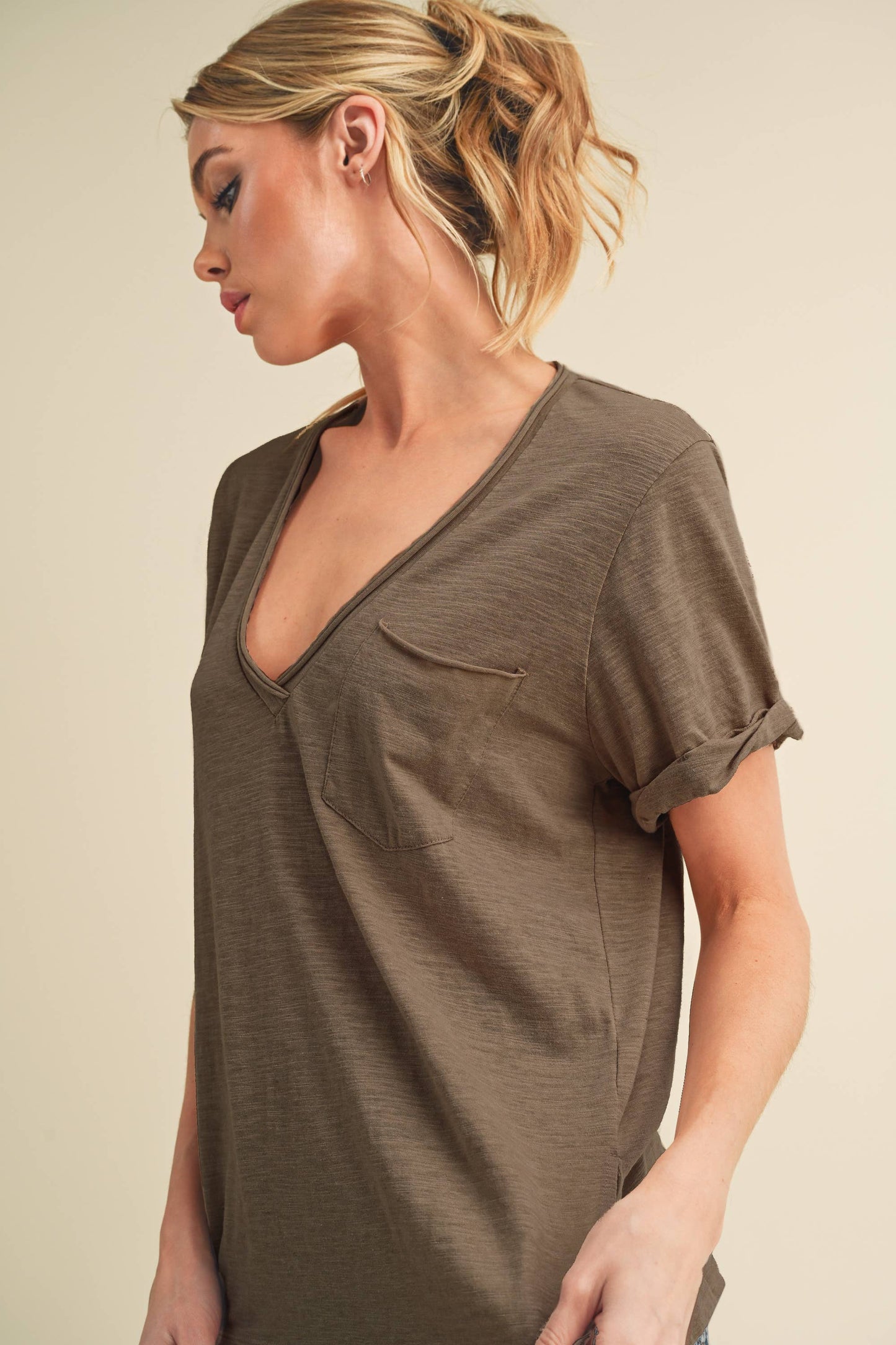 V-Neck Short Sleeve Top