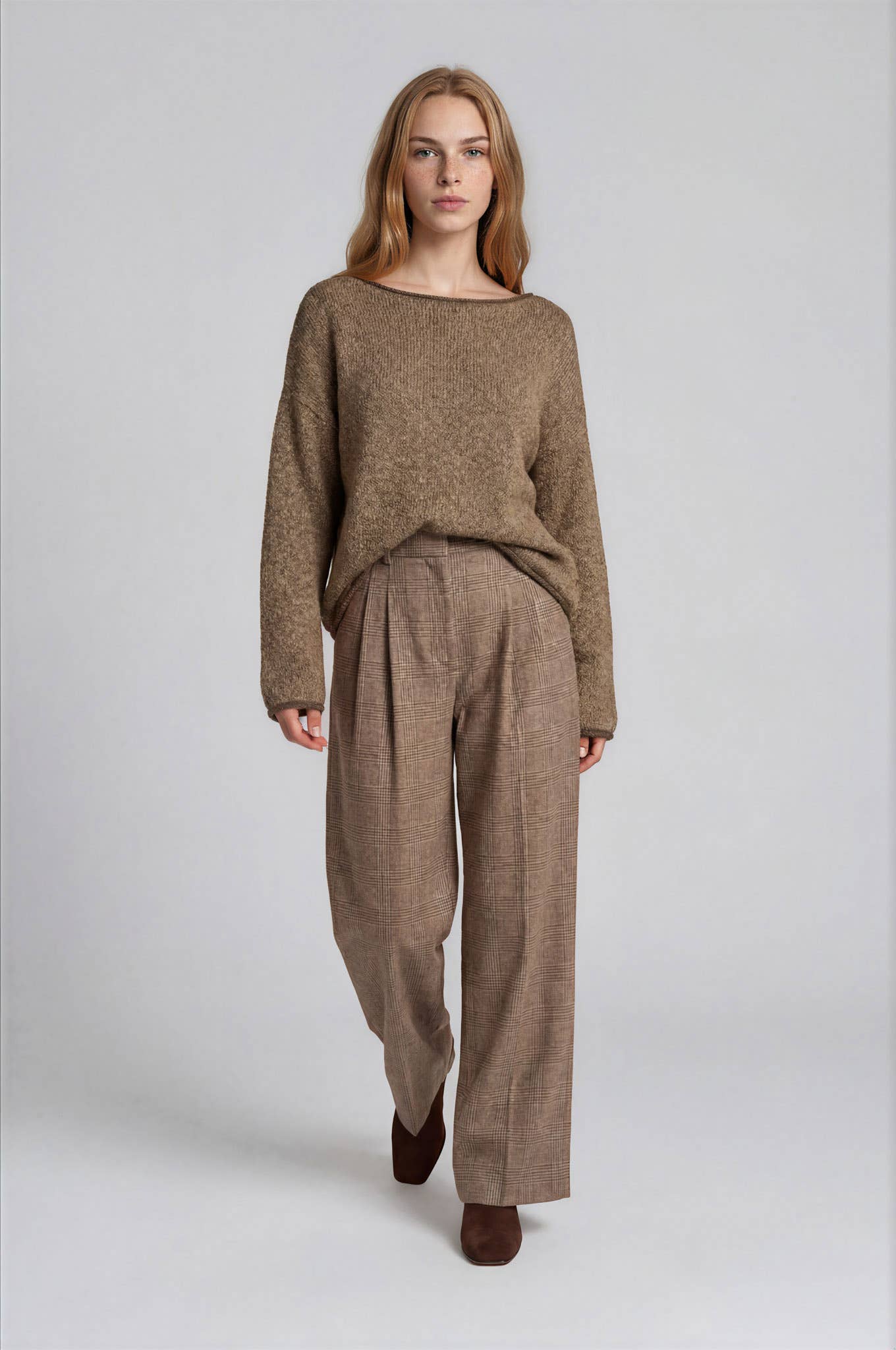 Boat Neck Knit Sweater