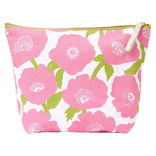 Pink Poppies Pouch, Large