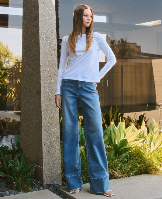 High Rise Wide A Line Jean