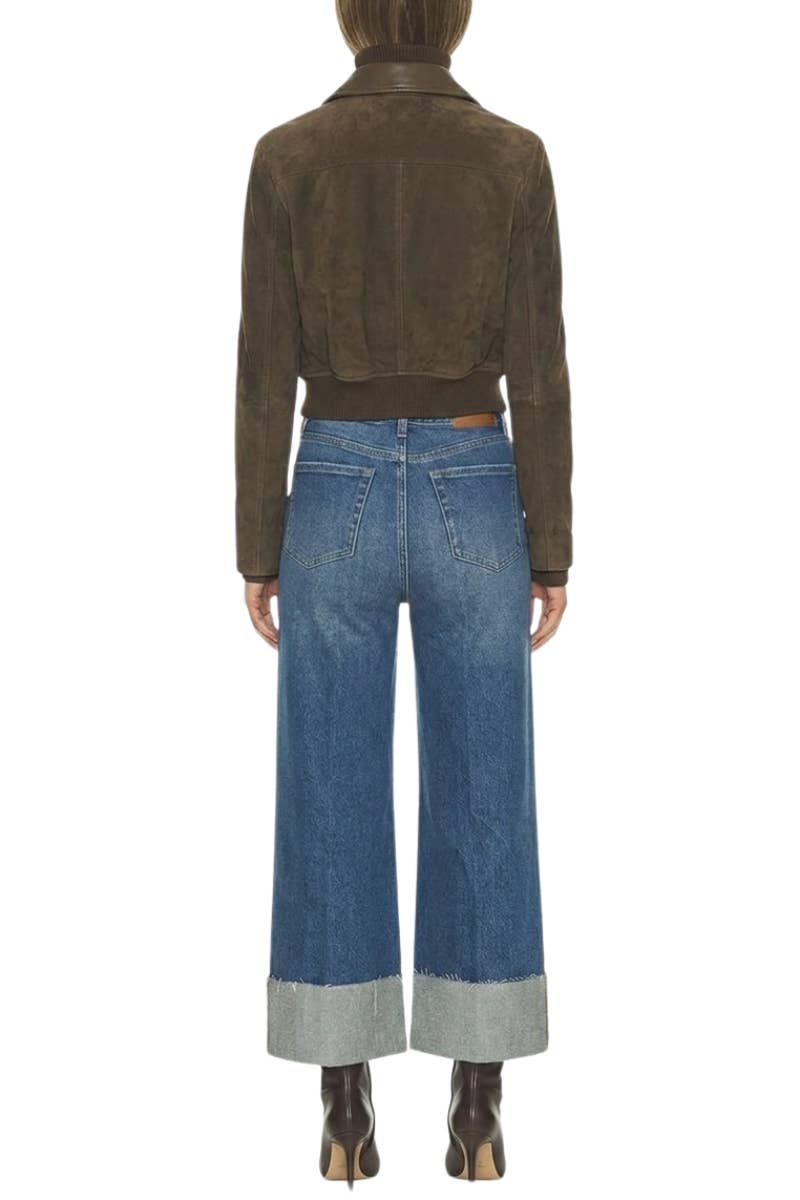 Wide Leg Crop Cuffed Jean