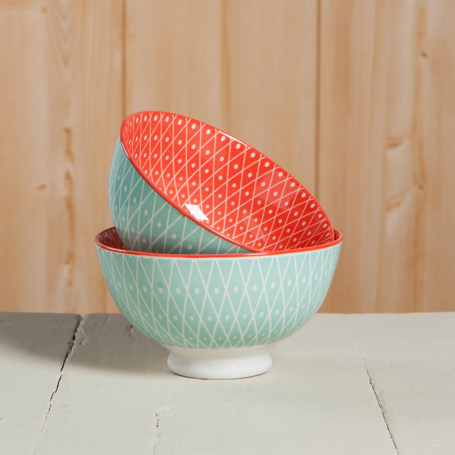 Geo Coral Stamped Bowl - 4 inch