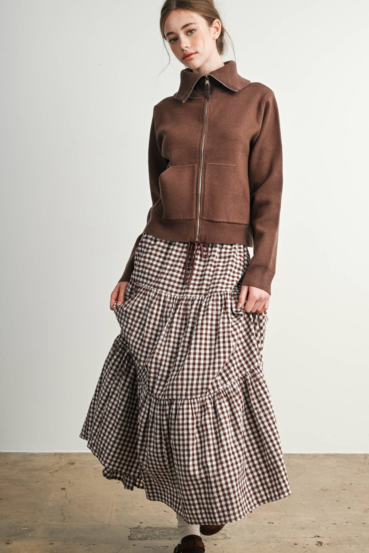 Gingham Maxi Skirt
