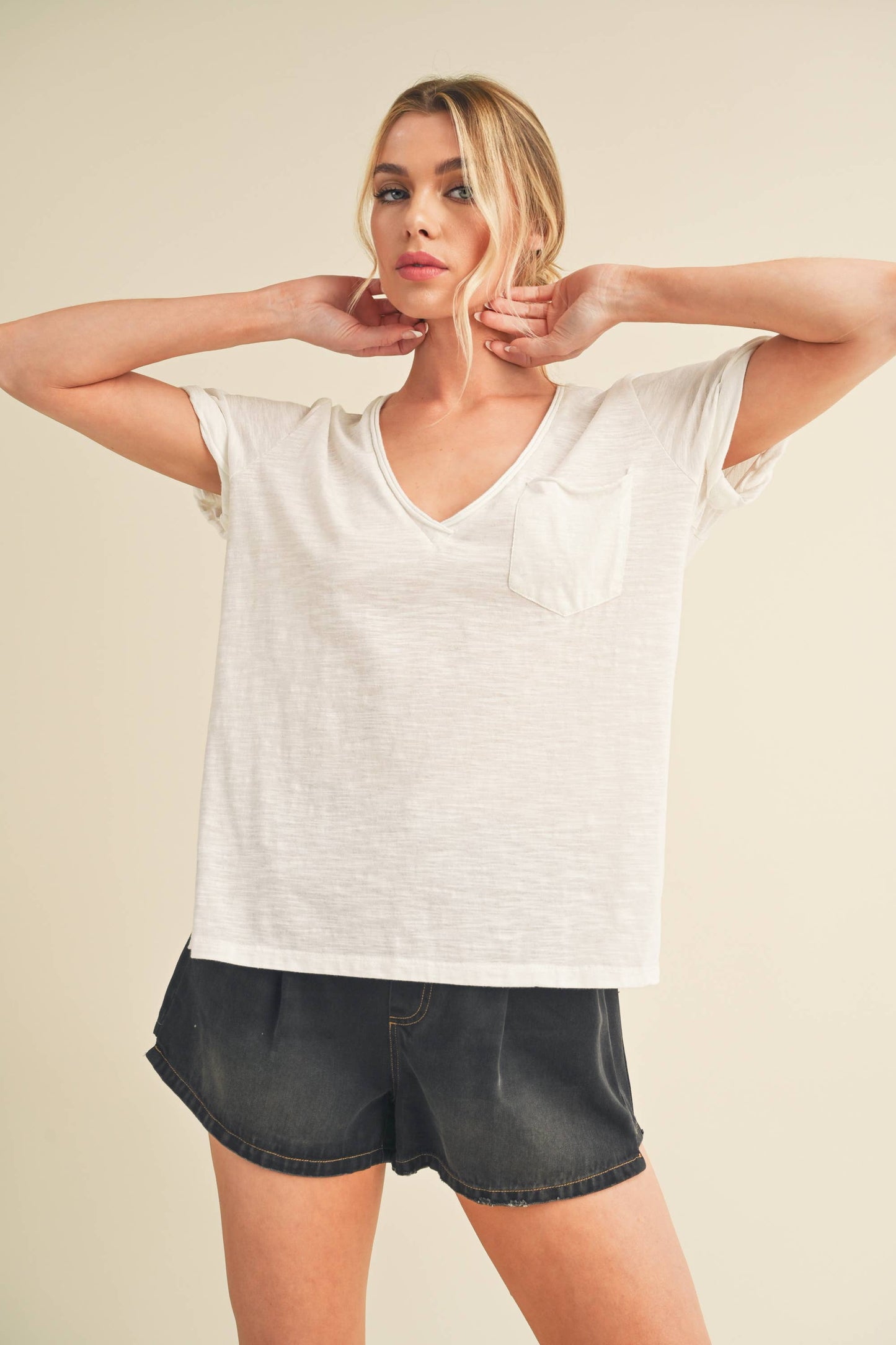 V-Neck Short Sleeve Top