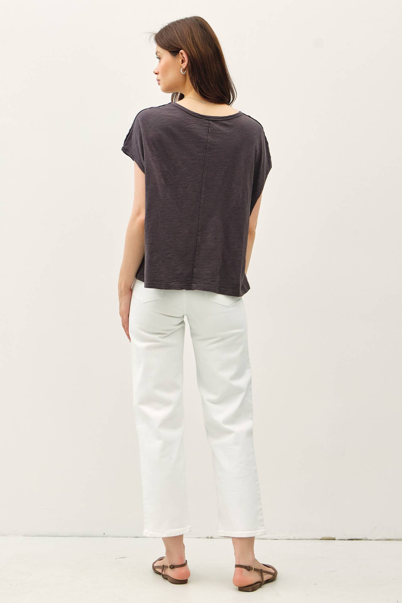Boxy Muscle Top - Charcoal
