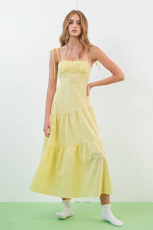 Kinsley Smocked Back Tiered Midi Dress