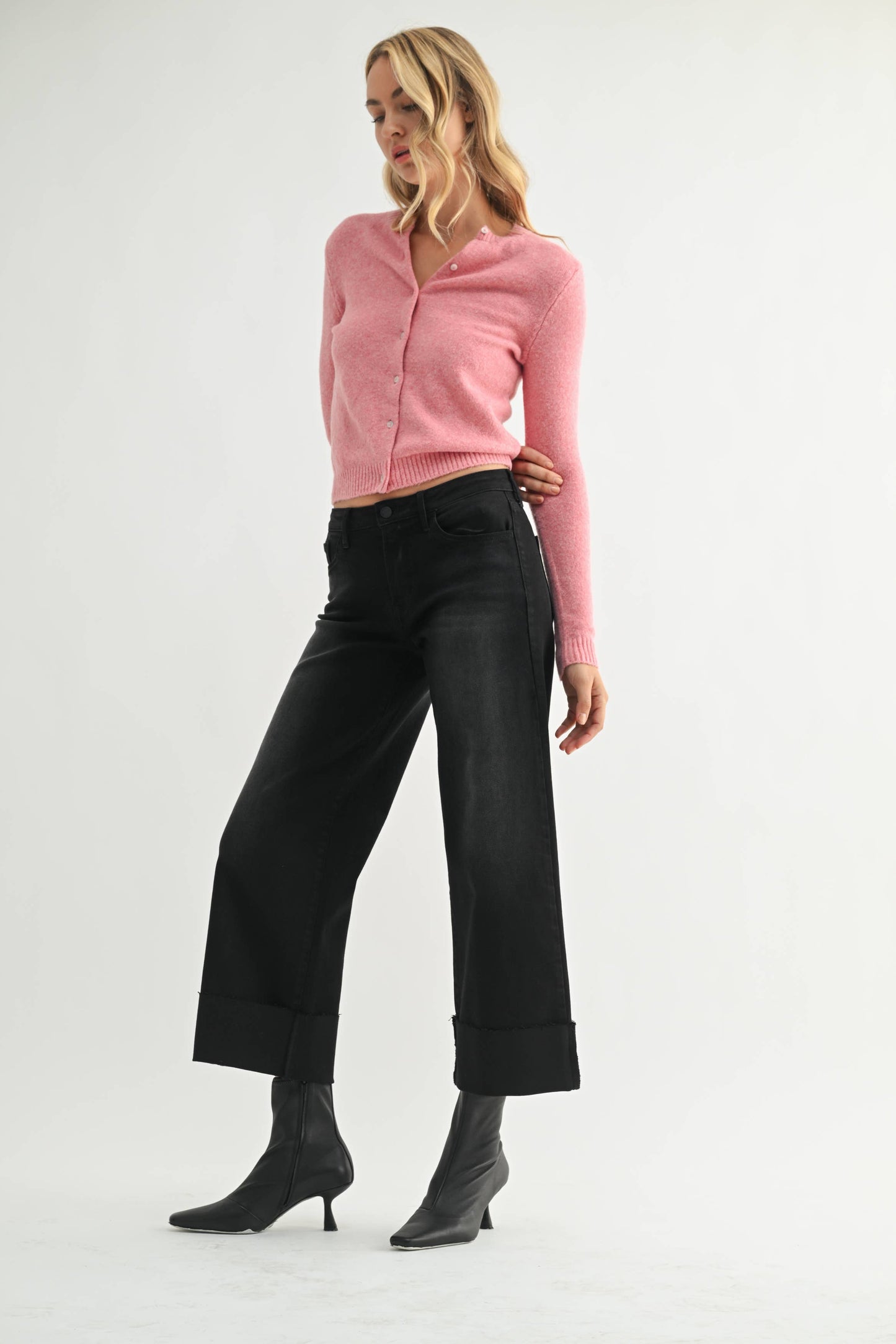 Scissor Cut Cuffed Wide Leg