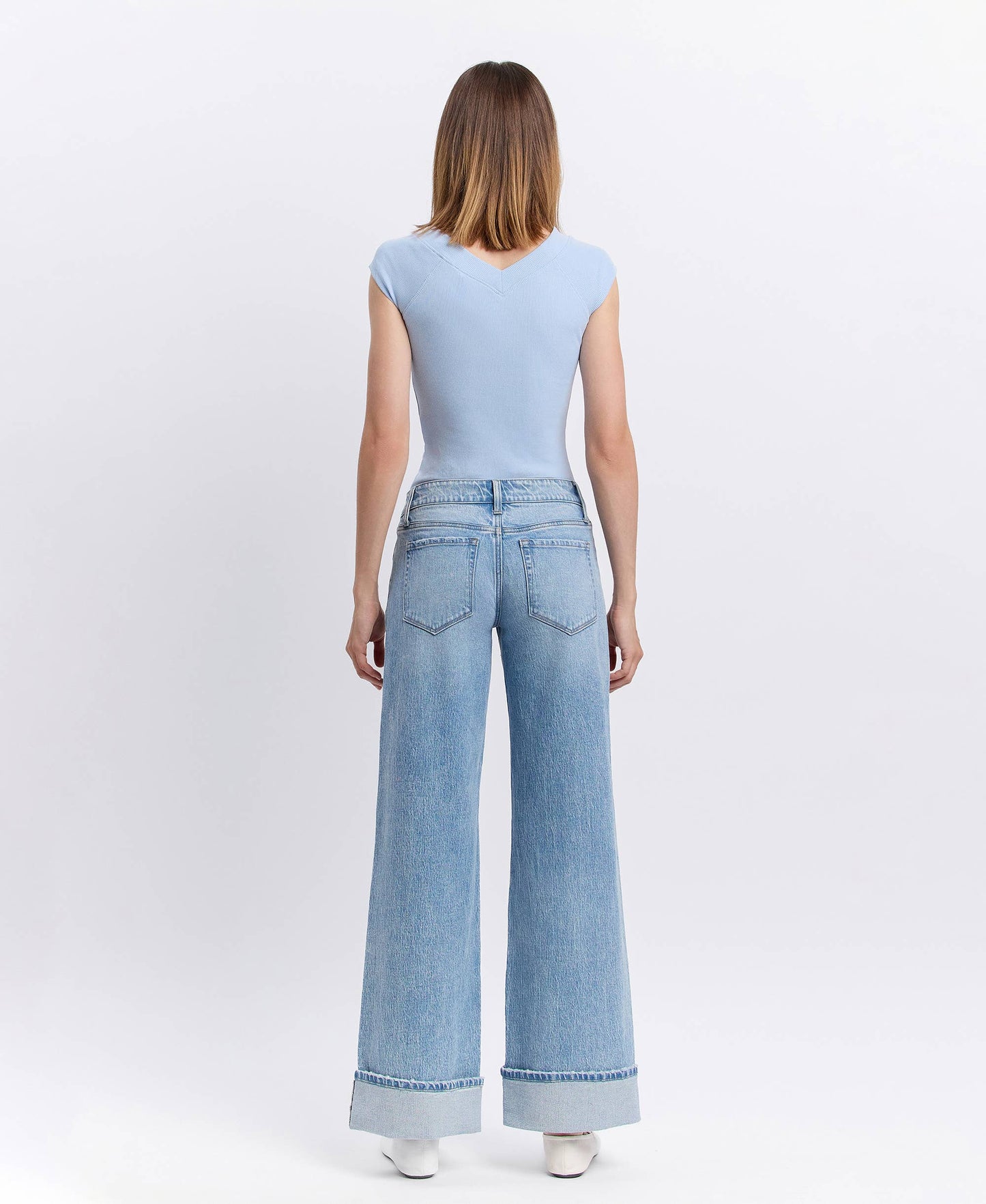 Low Rise Cuffed Jeans