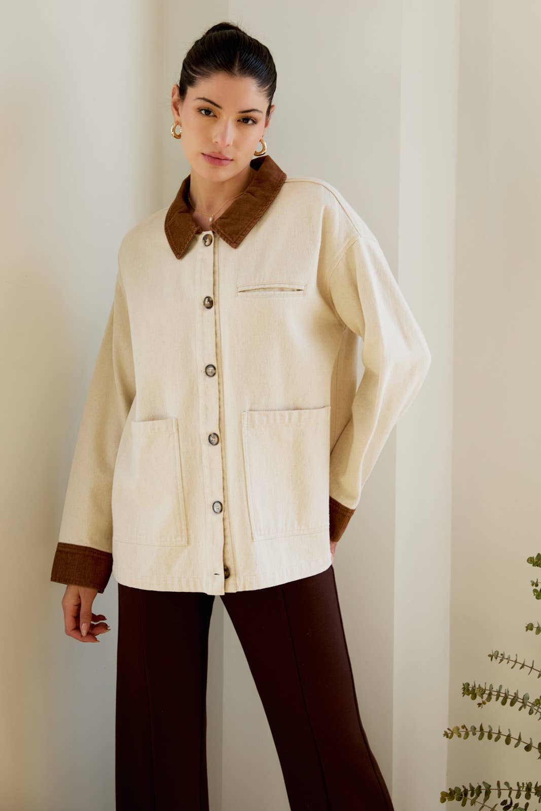 Button-down Barn Coat - Olive